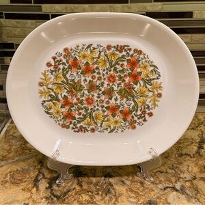 Vintage Corelle Indian Summer 1977 EXCELLENT Serving Platter Plate 12.25”x10”